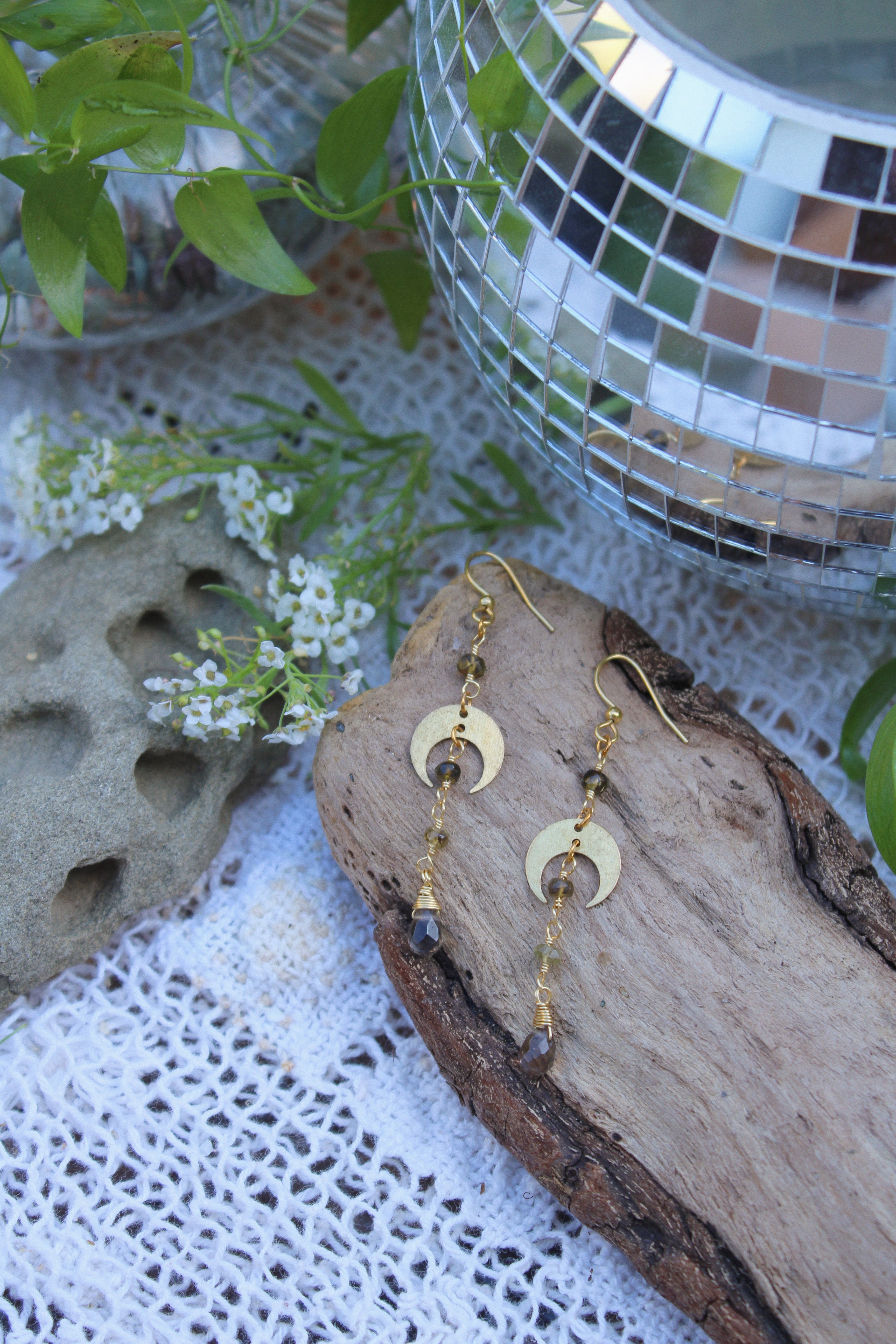 Smoky Moon Earrings