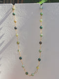 Jasper Beaded Chain - Green and Gold