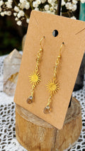 Smoky Quartz Sun Earrings