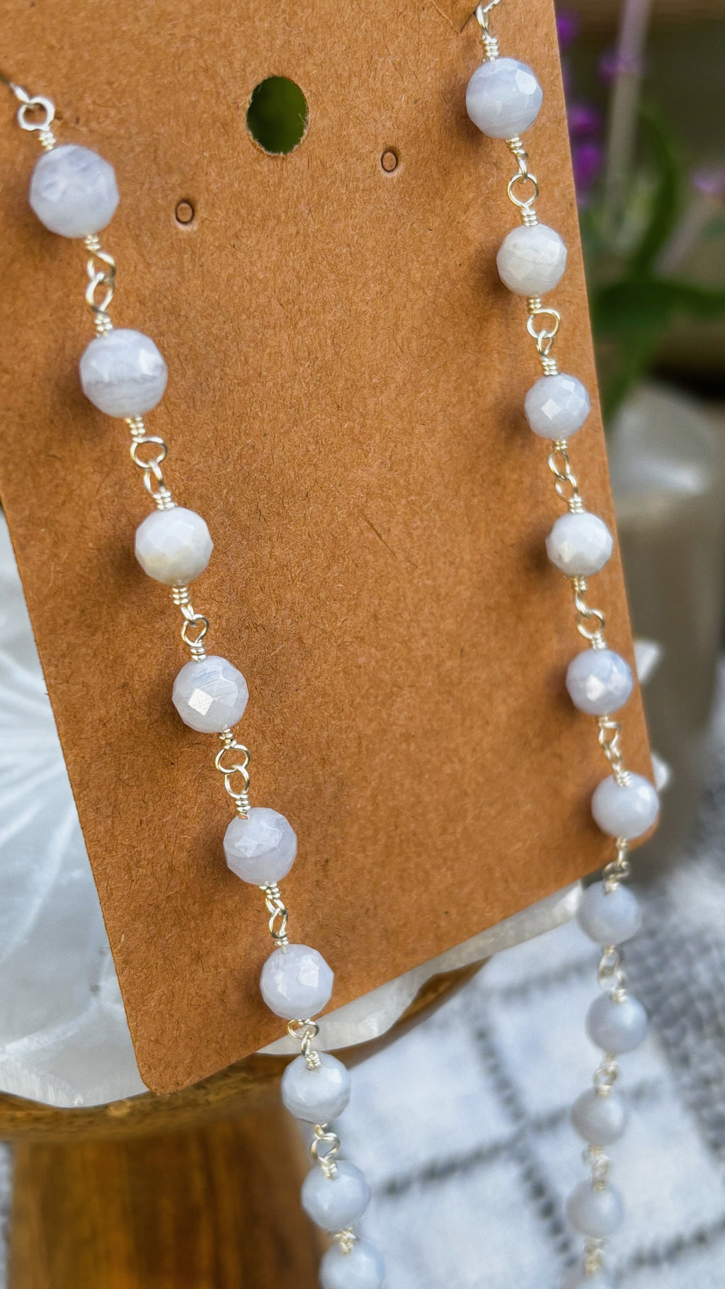 Lavender Lace Agate Necklace