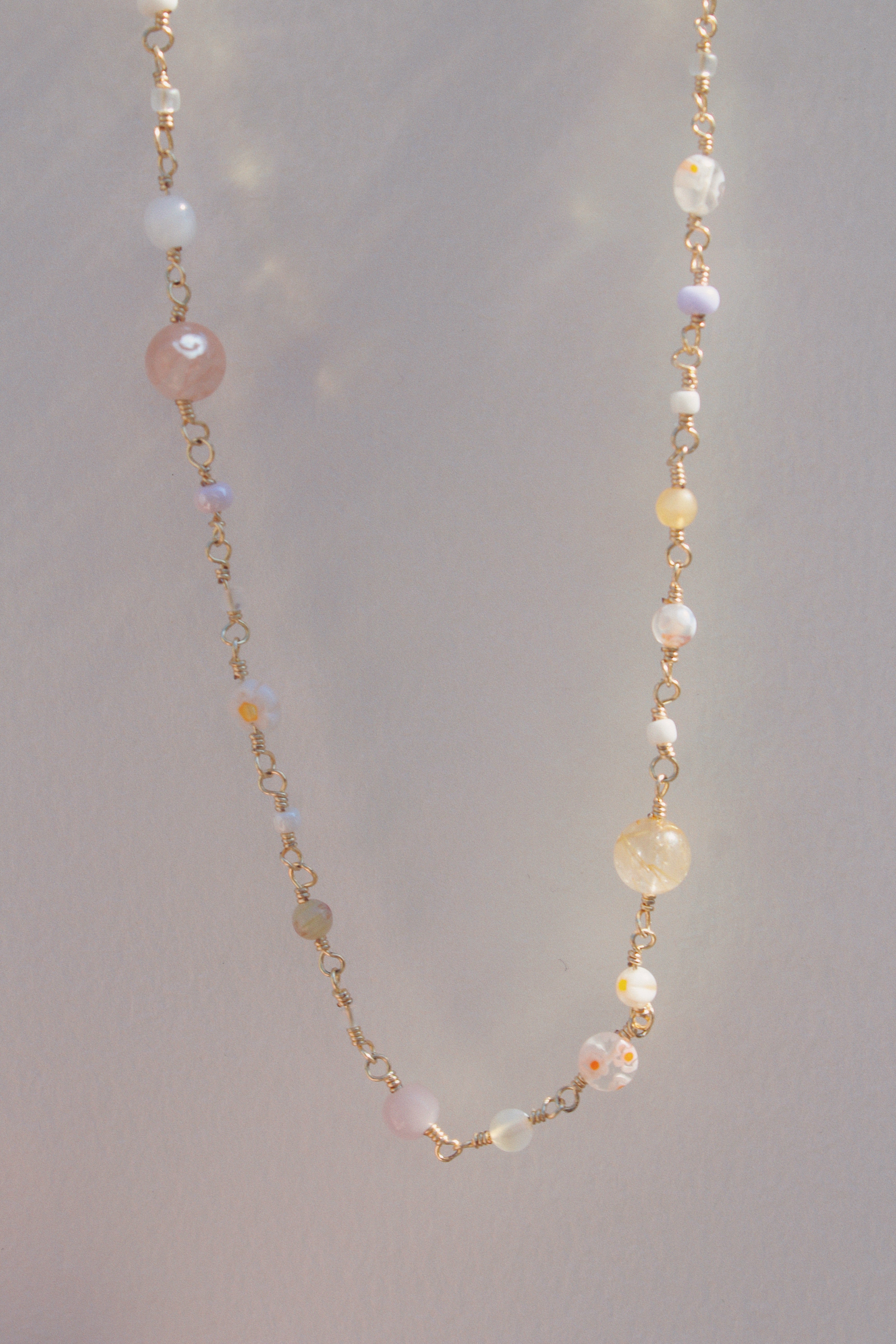 Glass Beaded Chain - Creamy