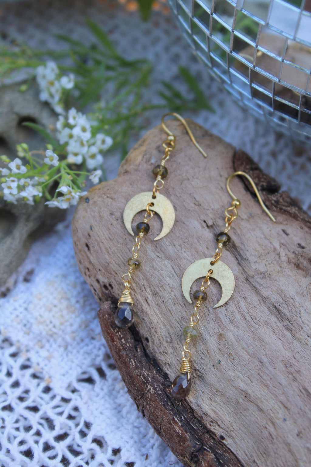 Smoky Moon Earrings