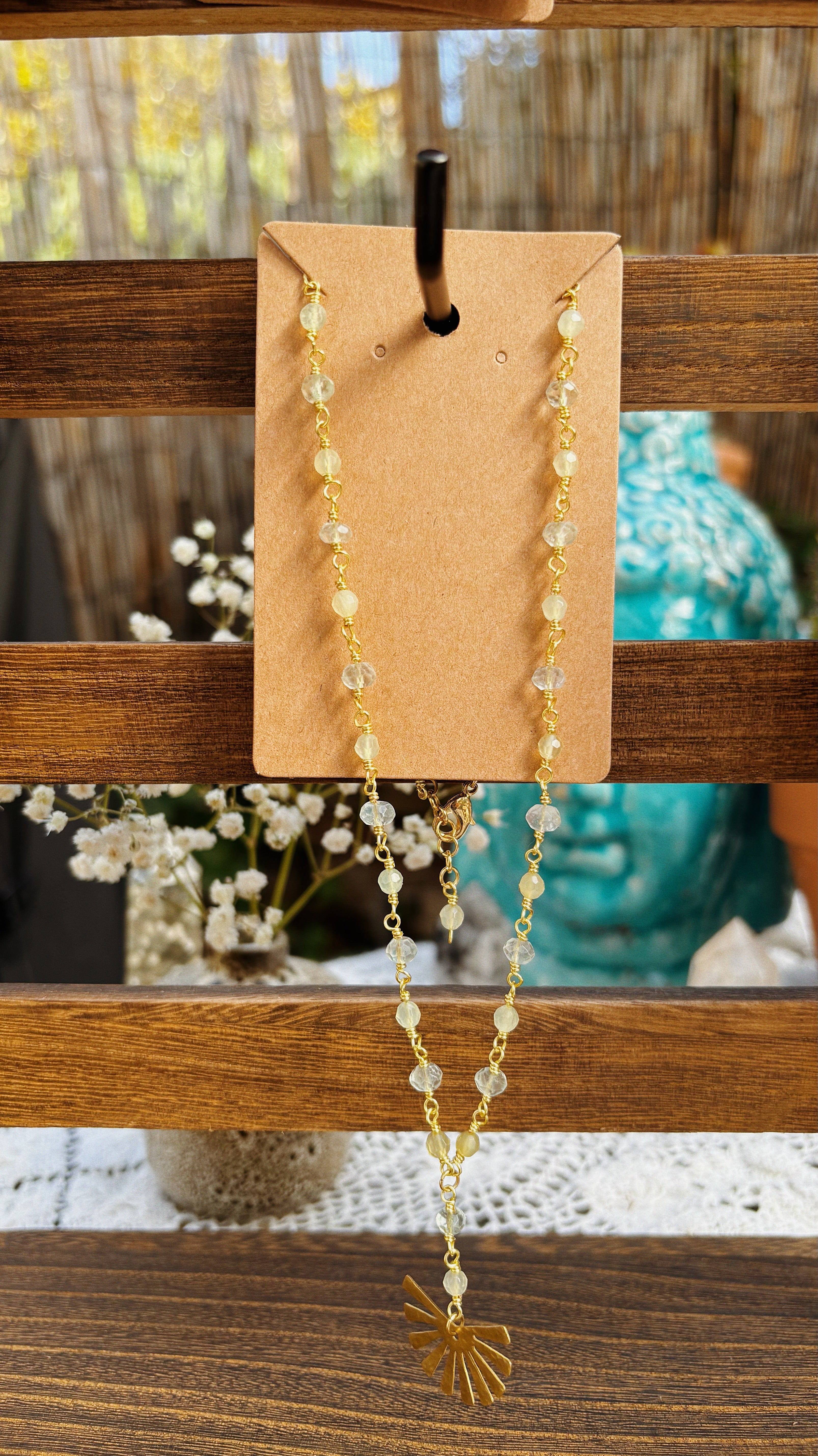 Shoreline Glow - Green Fluorite and New Jade Necklace