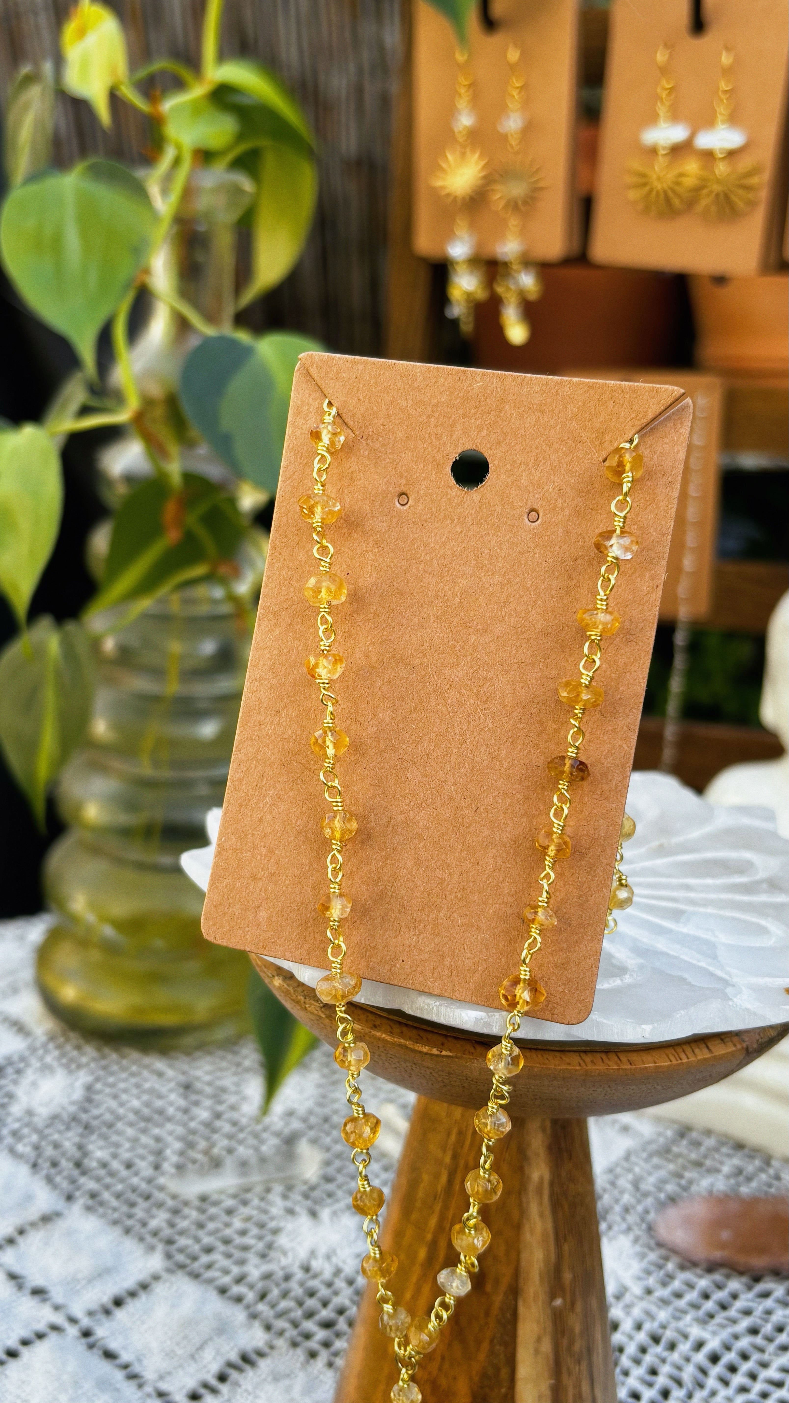 Carnelian Crystal Point Necklace