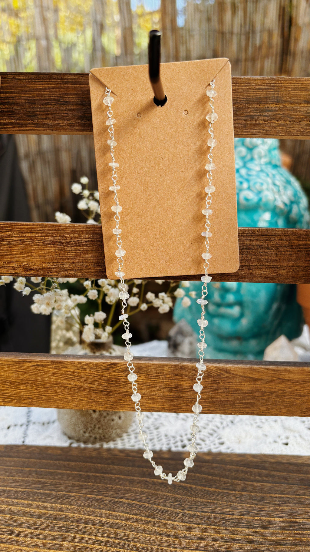 Lunar Glow Rainbow Moonstone Necklace