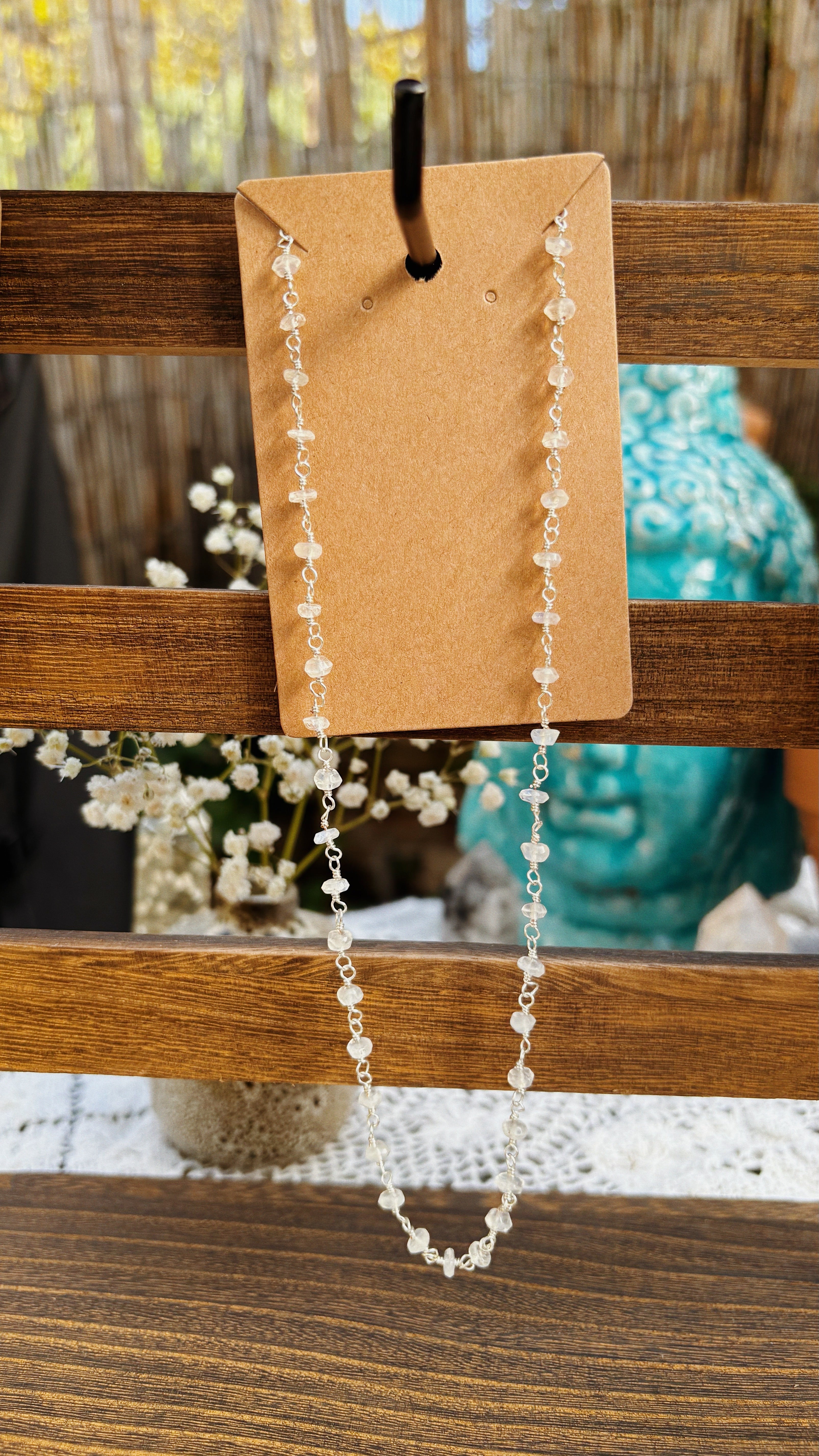 Lunar Glow Rainbow Moonstone Necklace