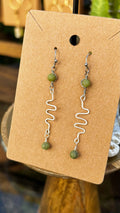 Silver Wave Jade Earrings