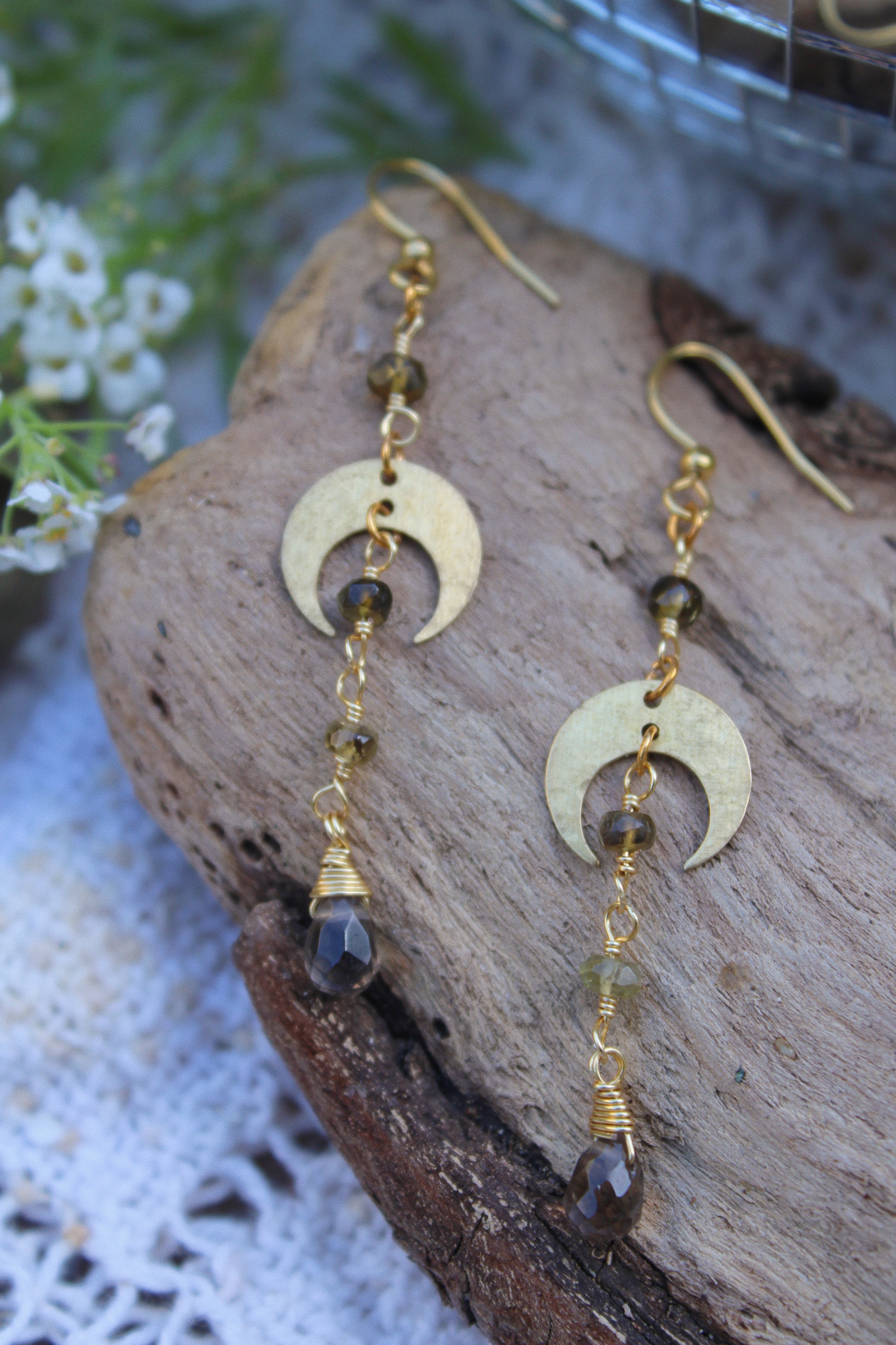 Smoky Moon Earrings