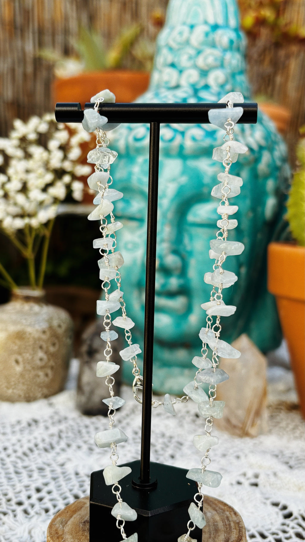 Aquamarine Chip Necklace