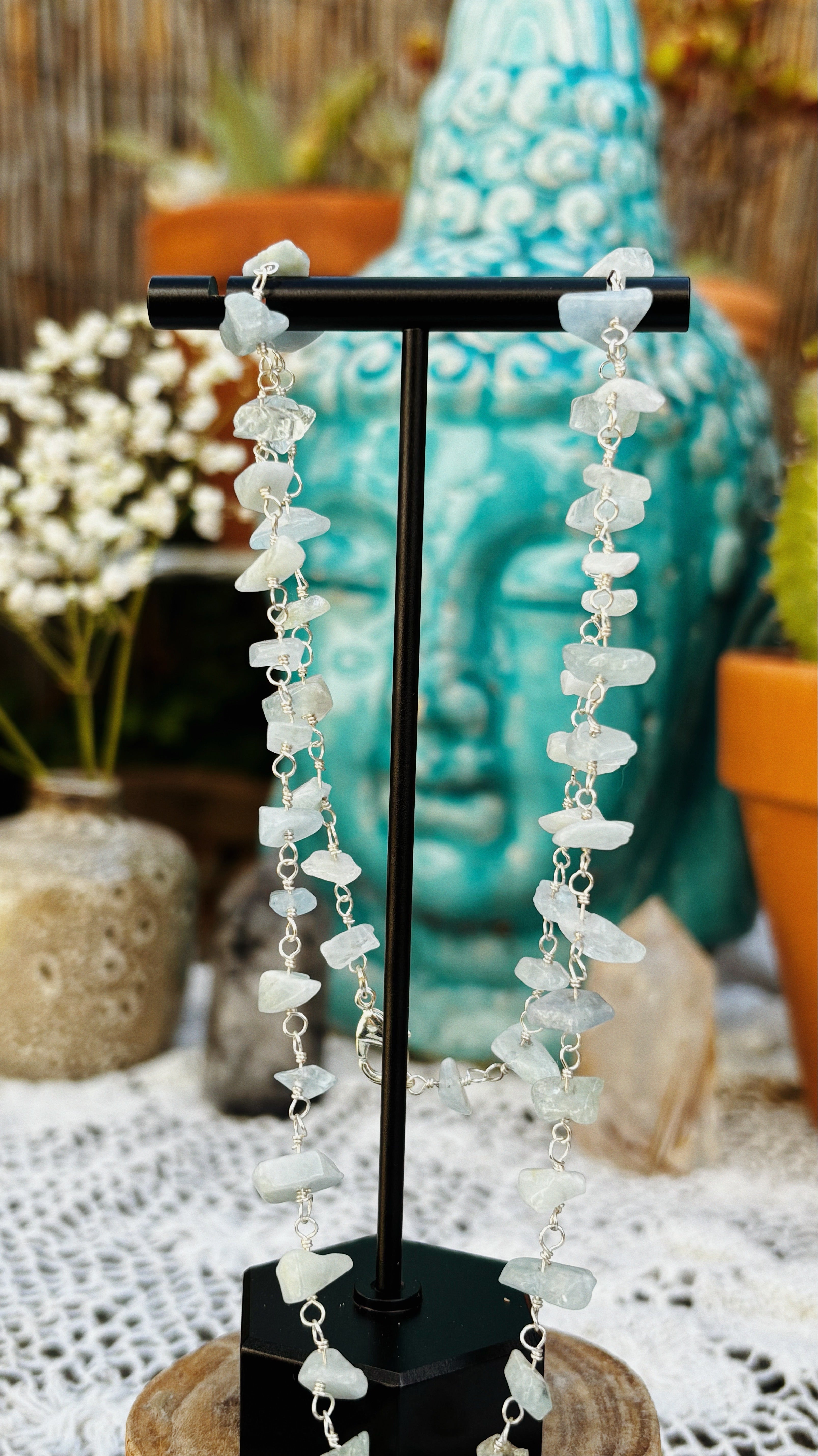 Aquamarine Chip Necklace