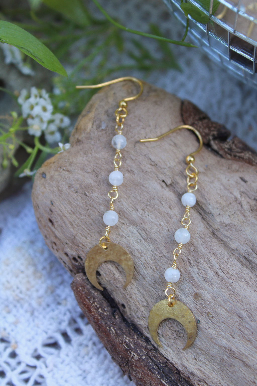 Sea Mist Moonstone Earrings