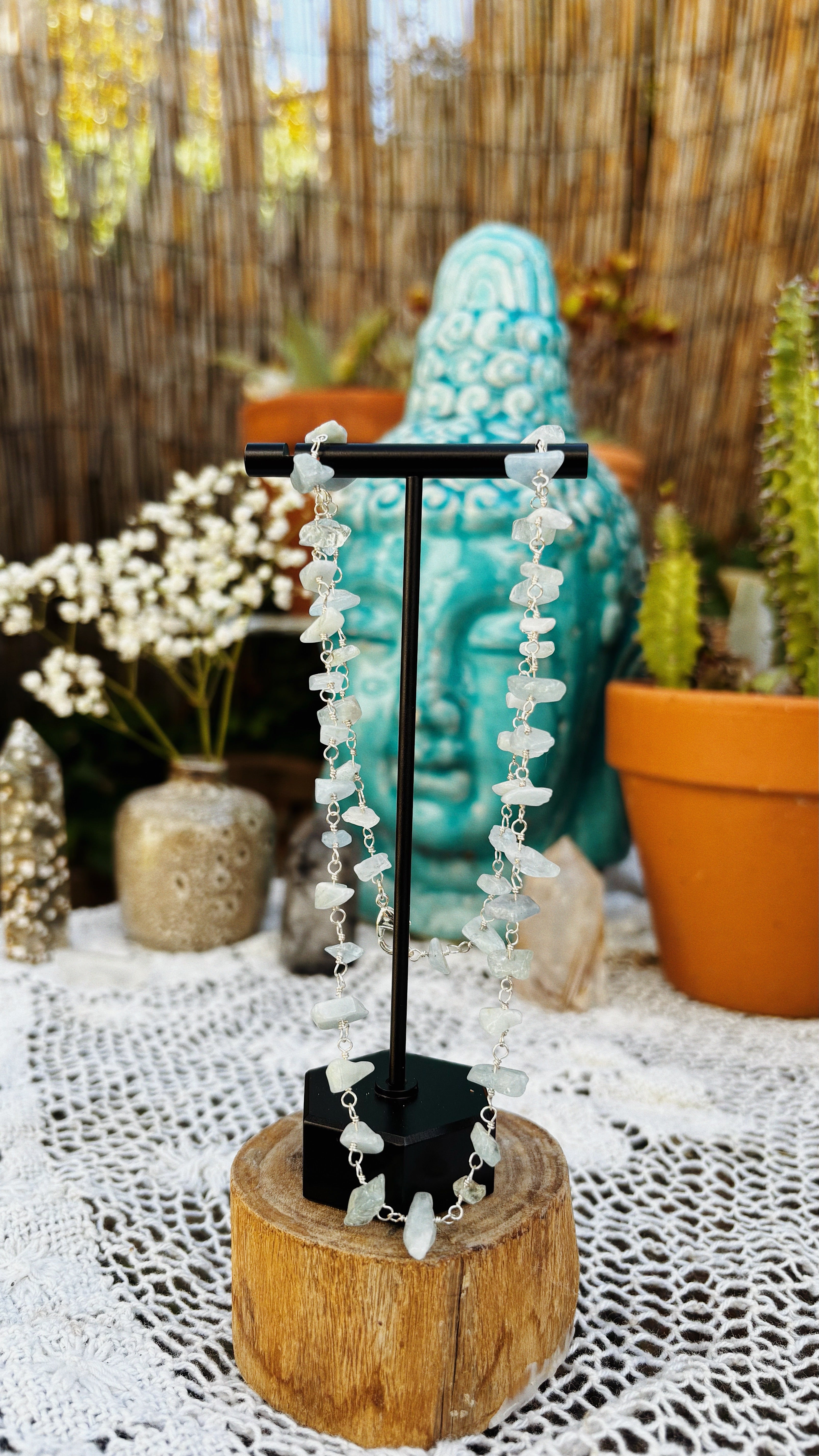 Aquamarine Chip Necklace