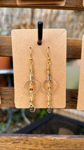 Smoky Quartz Teardrop Earrings with Gold Finished Wire & Hoop Detail