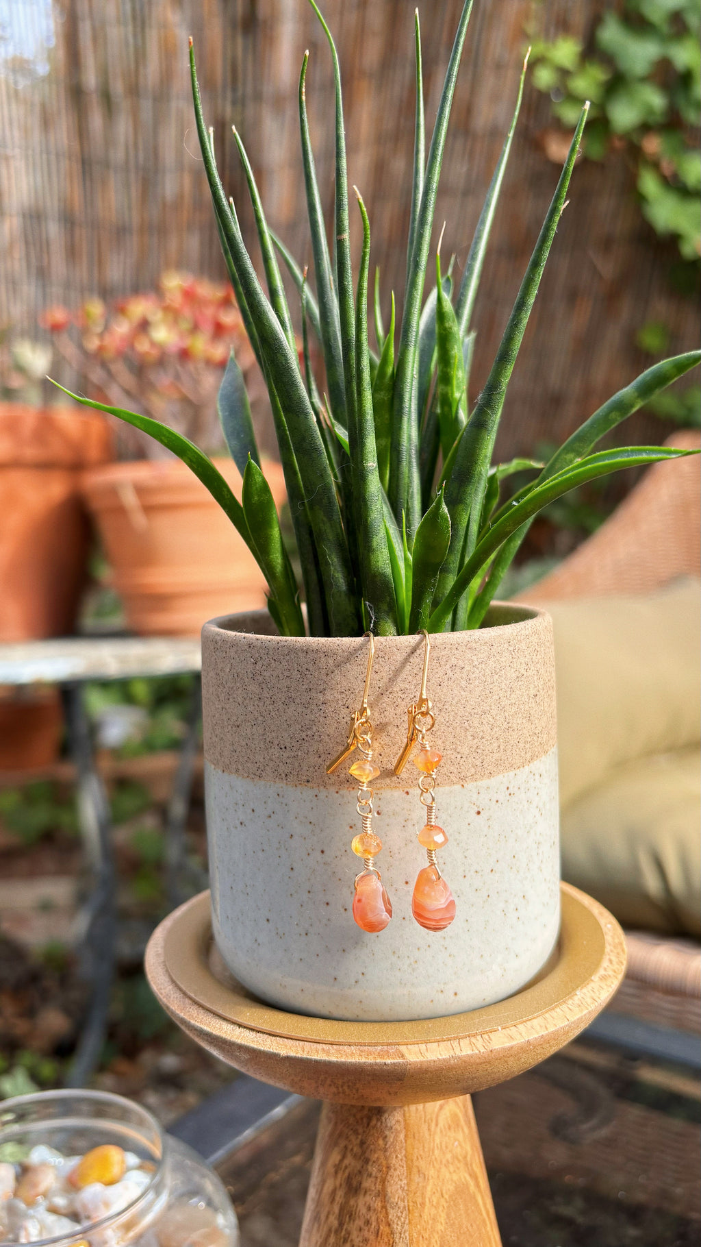Carnelian Earrings - Teardrop