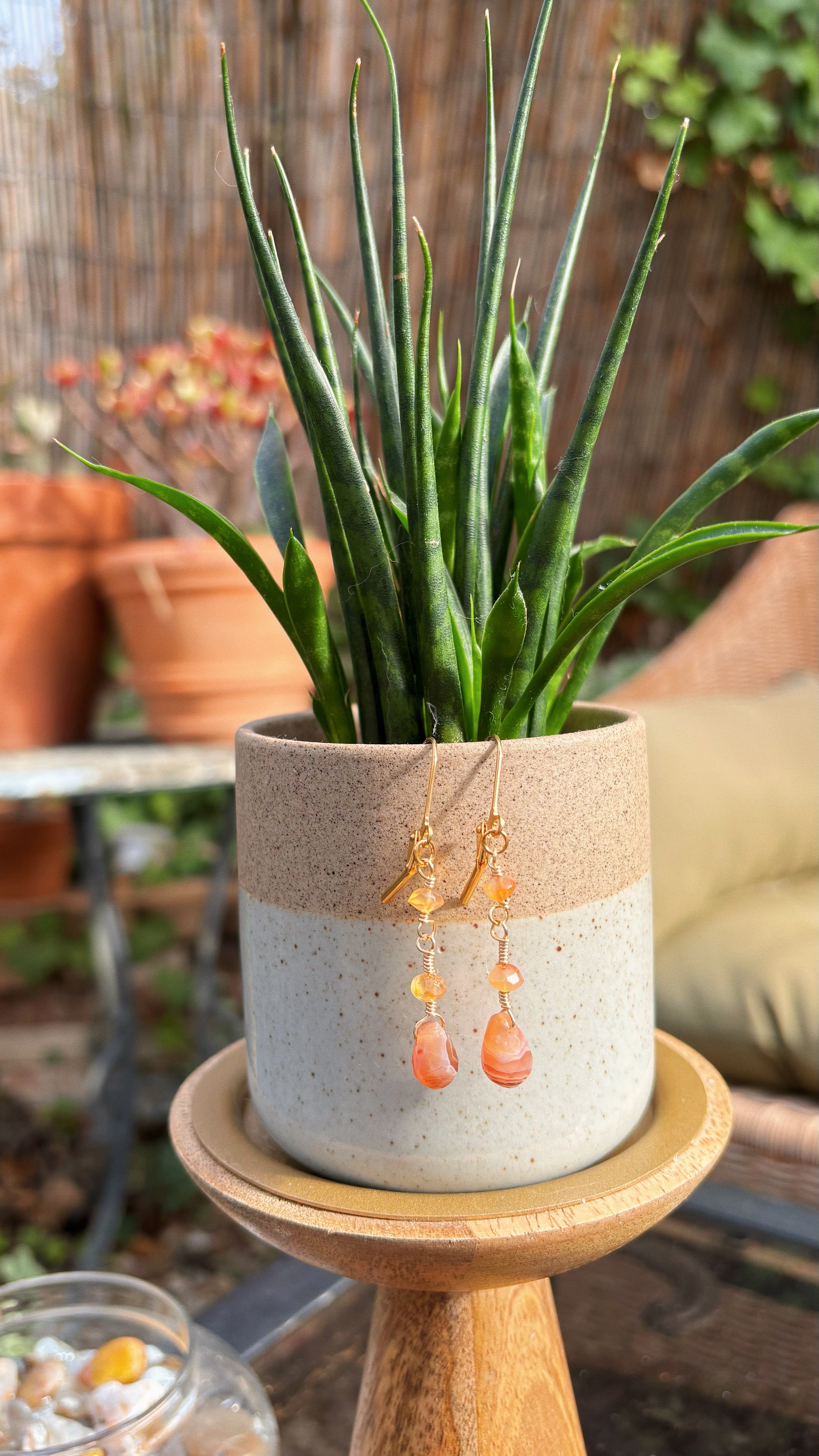 Carnelian Earrings - Teardrop