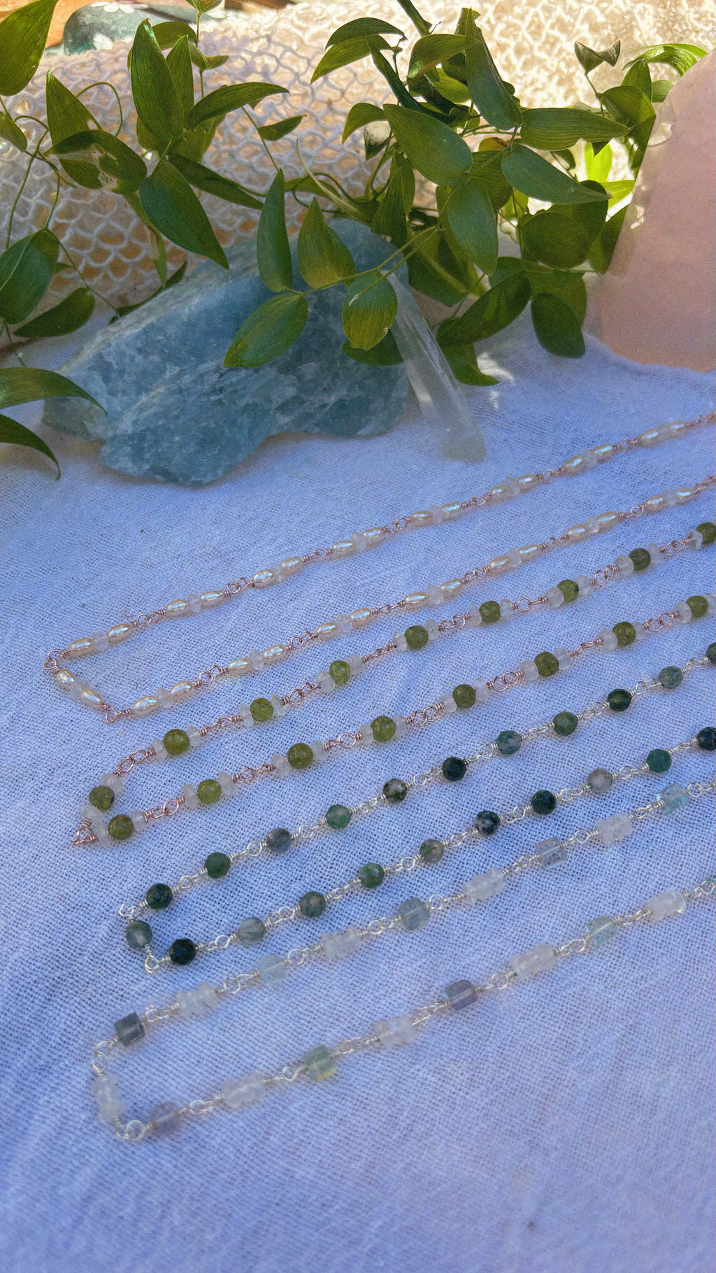 Moss Agate Beaded Necklace