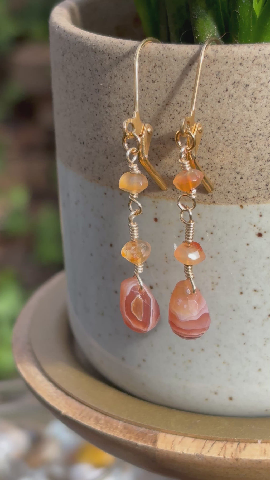 Carnelian Earrings - Teardrop
