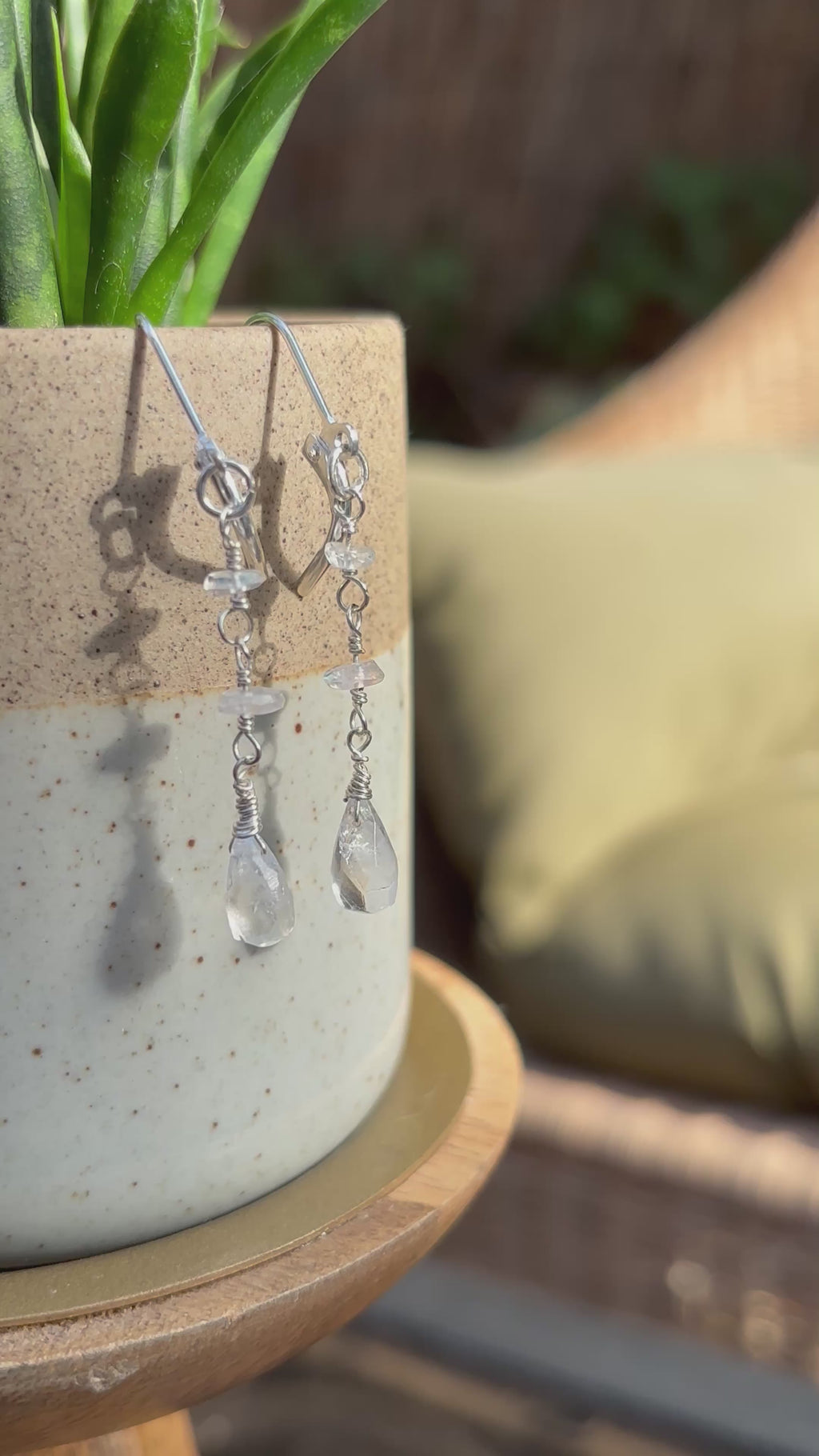 Rainbow Moonstone Earrings - Teardrop