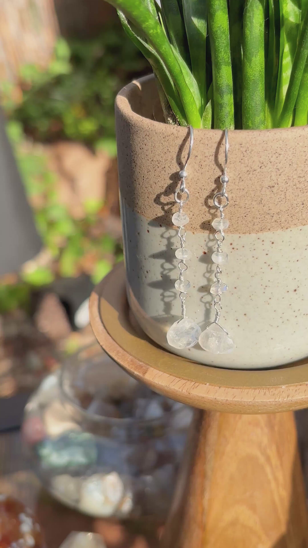 Rainbow Moonstone Earrings - Teardrop